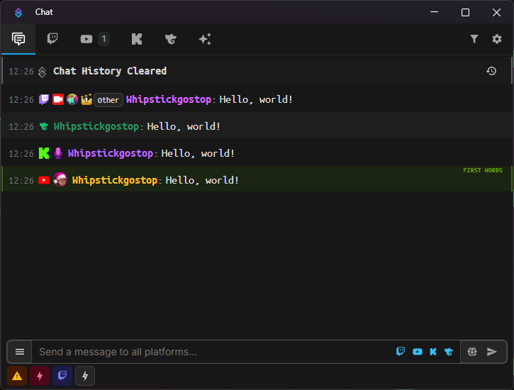 Twitch, YouTube, Trovo, and Kick Support